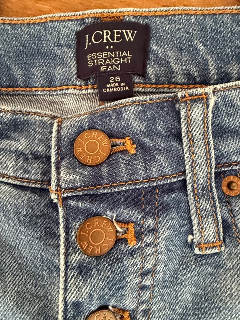 J. Crew Essential Straight Button-Fly Jean Size 26